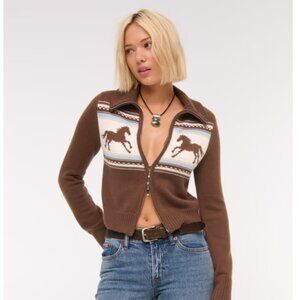 Abercrombie Double Zipper Western Cardigan